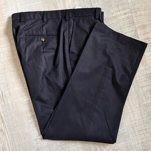 Brooks Brothers Men's black slacks pants 38X30 zipper 4 pockets 100% polyester